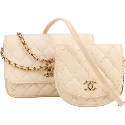 Borsa a tracolla Chanel Multi-Pochette Small Single Flap in pelle di agnello trapuntata
