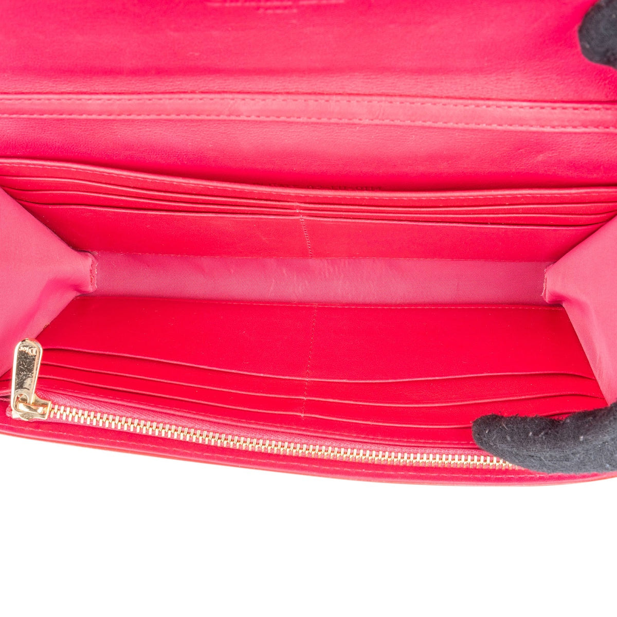 Sac bandoulière Wallet On Chain Christian Dior en cuir verni motif Cannage