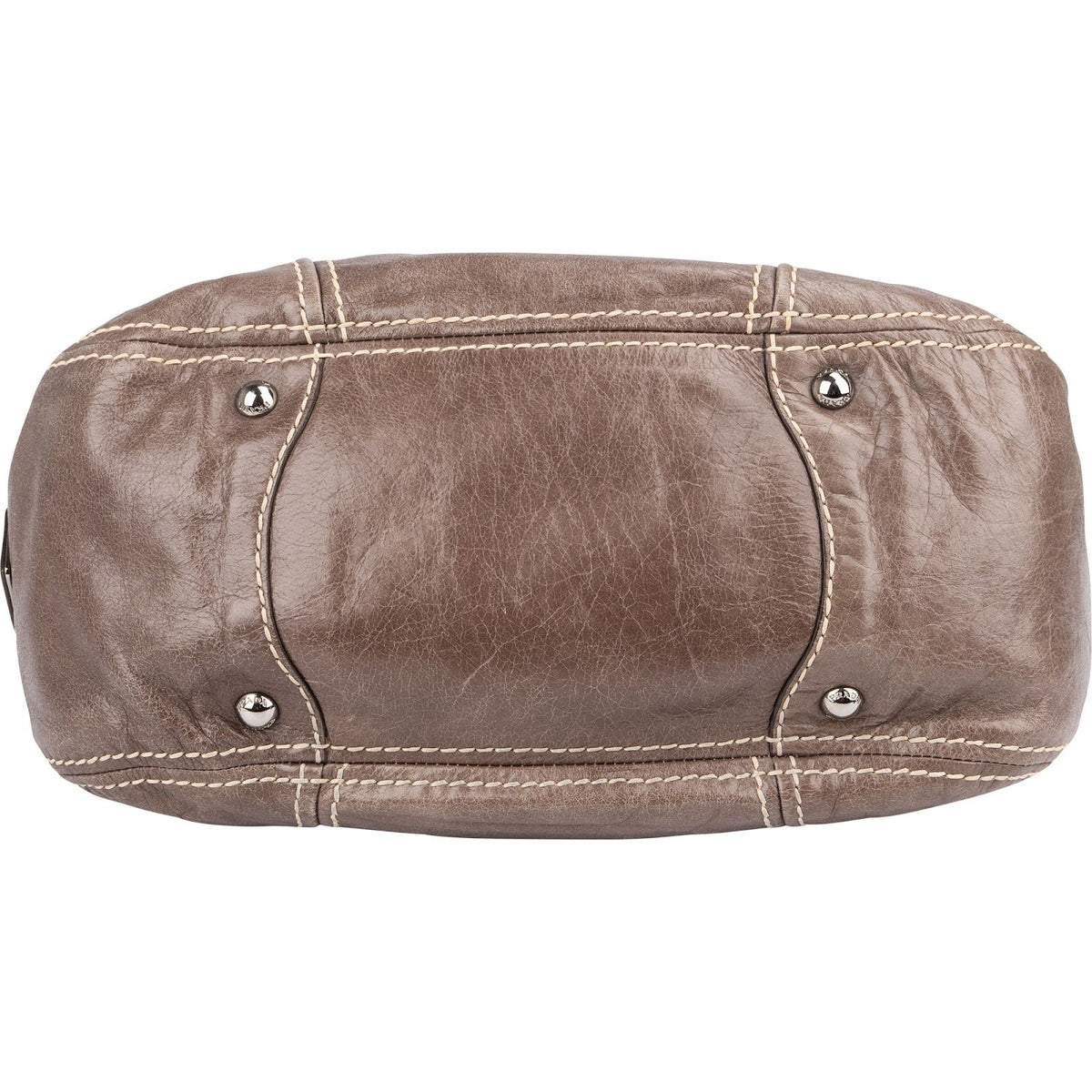 Prada Hobo aus Cervo-Antik-Leder mit Ziernähten – Ansicht 7