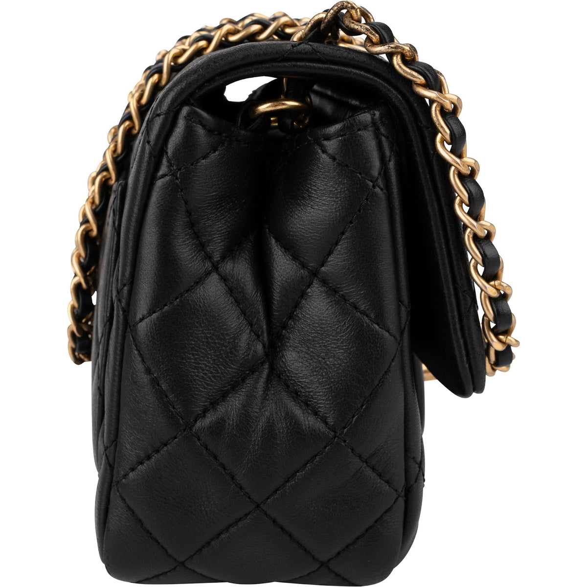 Borsa a tracolla Chanel Small Rectangular Single Flap in pelle di agnello trapuntata