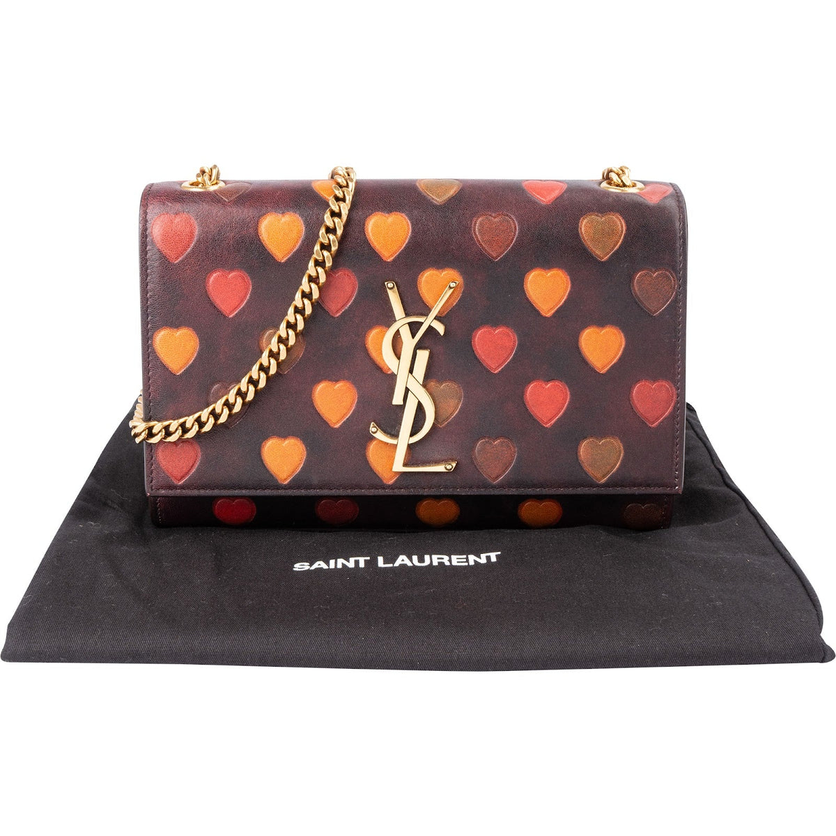 Saint Laurent Kate schoudertas van leer met hartjesprint