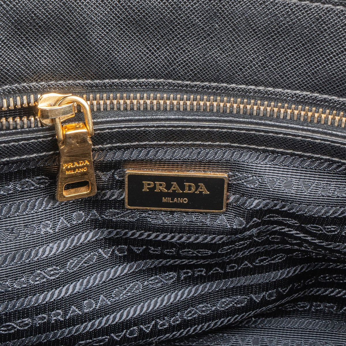 Borsa a mano piccola Galleria Prada in pelle Saffiano Noir