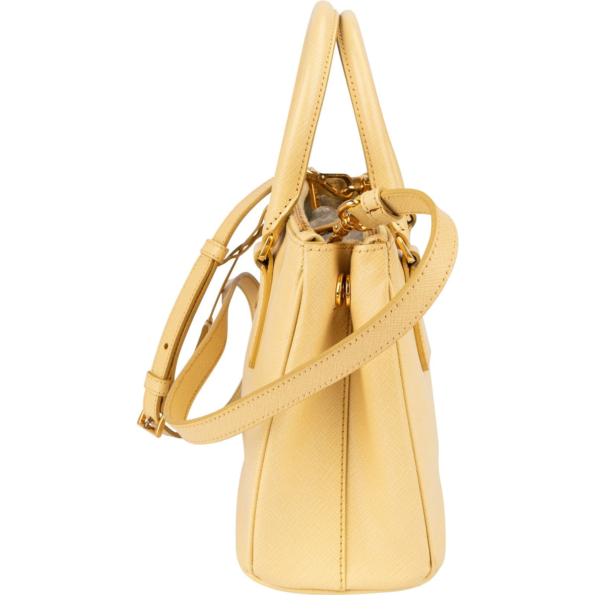 Prada Gelb Saffiano Leder Small Galleria Handtasche, Bild 6 von 15