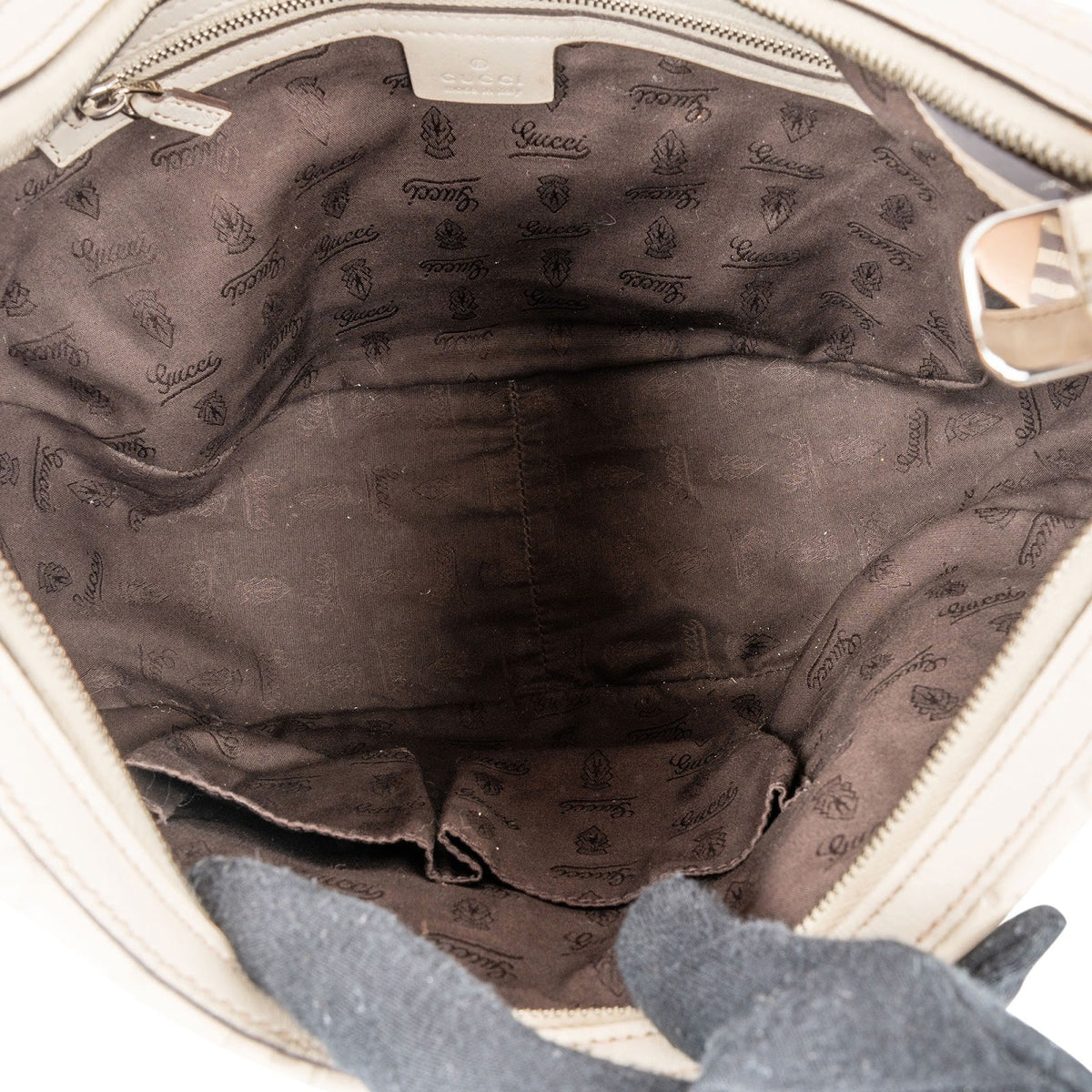 Borsa a spalla Gucci Britt Interlocking G in pelle Guccissima