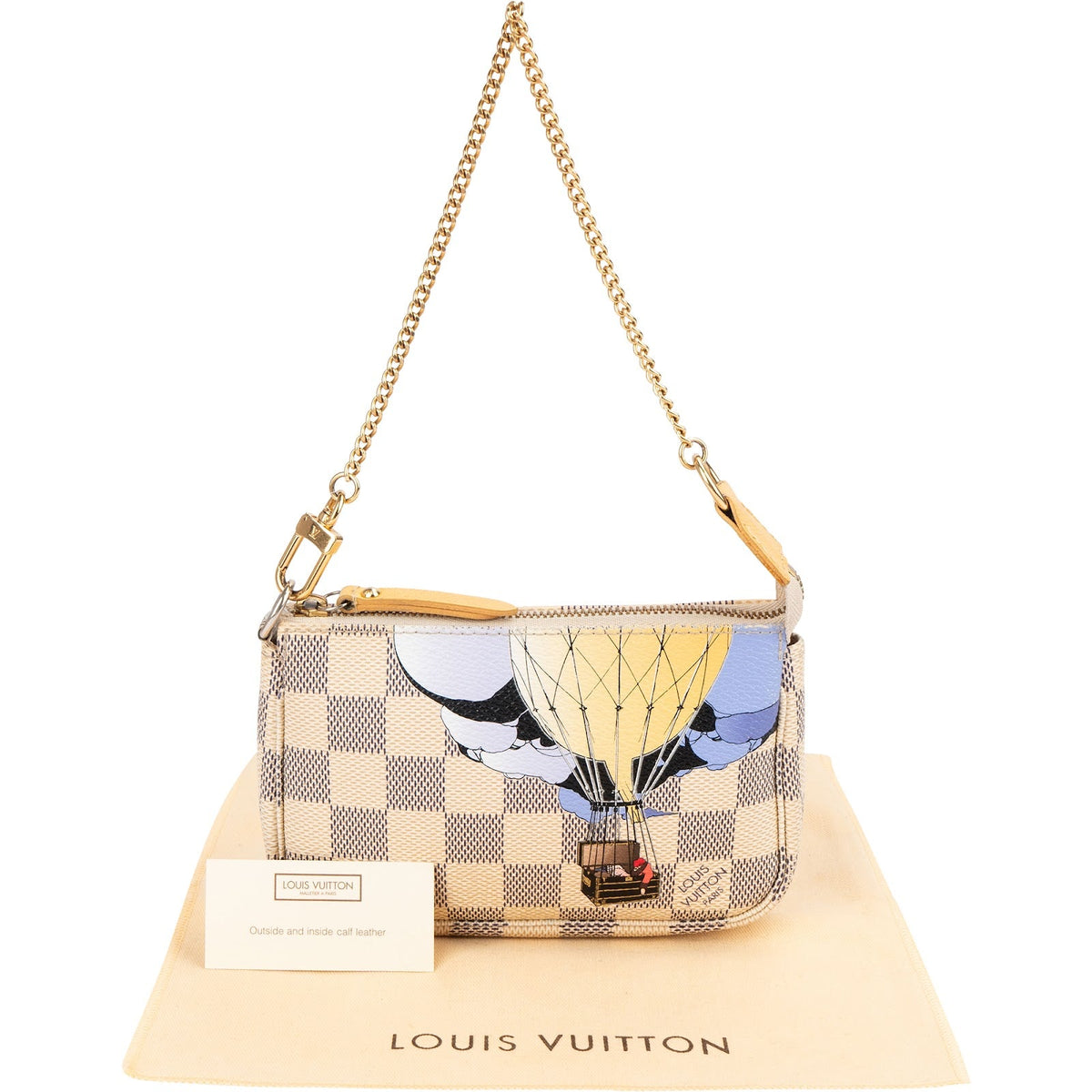 Sac à main Louis Vuitton Mini Pochette Accessoires Evasion en toile Damier Azur
