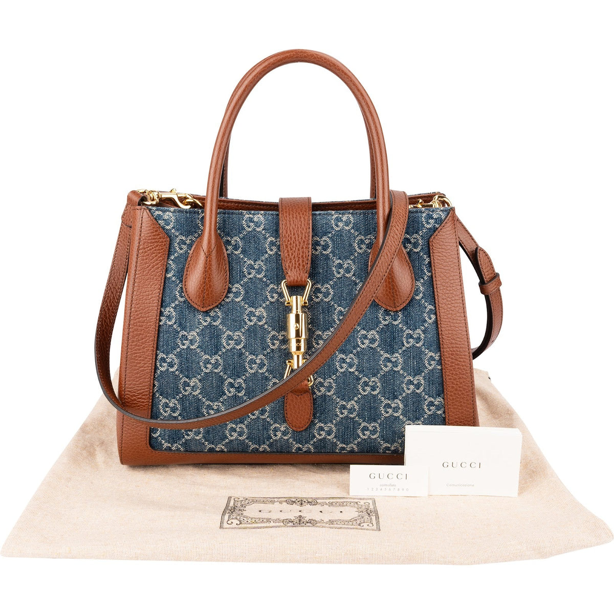 Gucci Monogram GG Denim Jackie 1961 Tote, Bild 2 von 12