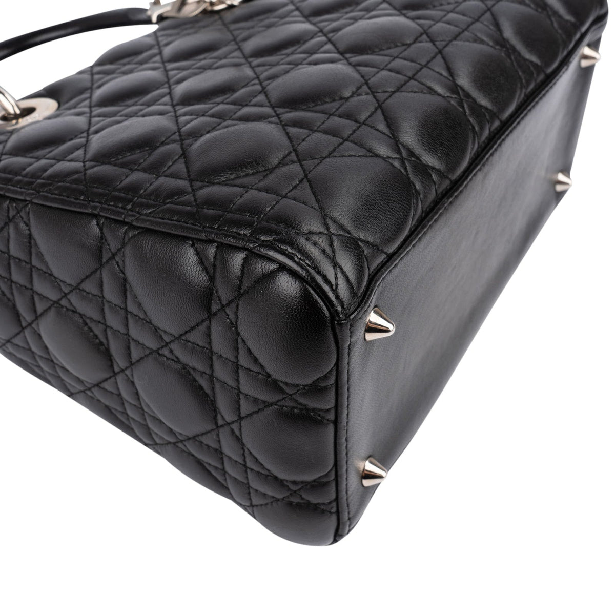 Christian Dior Black Quilted Lambskin Lady Dior Handbag