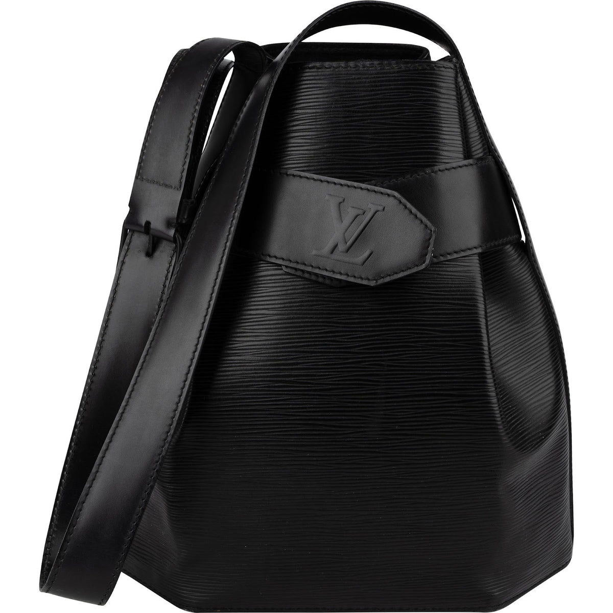 Louis Vuitton Schwarz Epi Sac De Paule PM aus Epi-Leder – Vorderansicht
