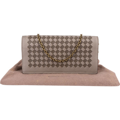 Bottega Veneta Intrecciato Leather Wallet On Chain Crossbody Bag