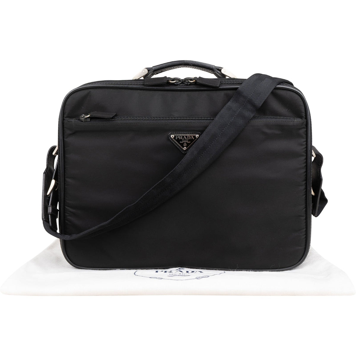 Prada Laptop Business Bag aus schwarzem Tessuto-Nylon – Ansicht 2