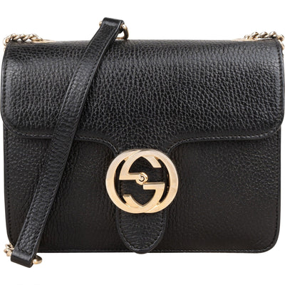 Gucci kleine crossbodytas van generfd leer met Interlocking GG