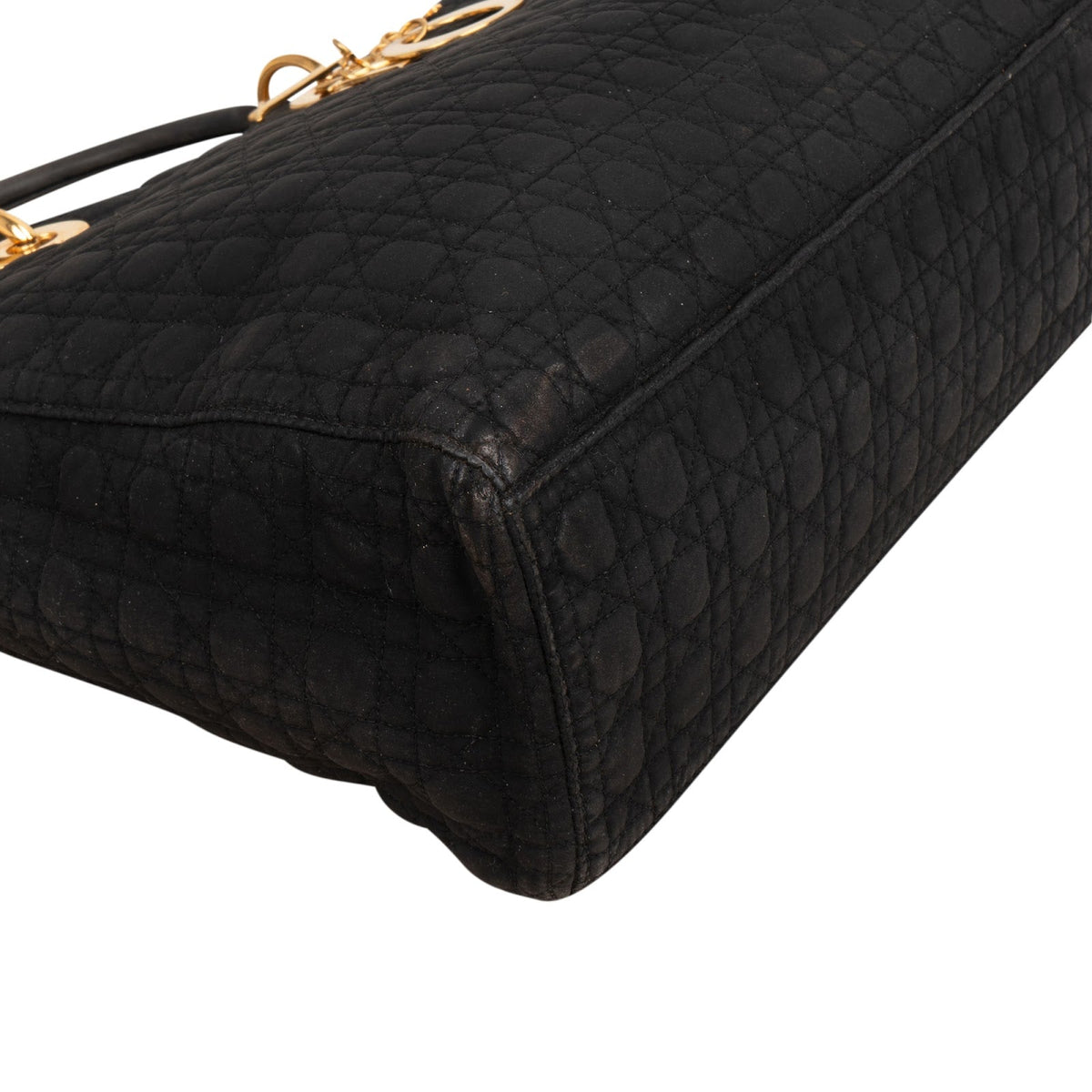 Bolso de mano grande Lady Dior de nailon acolchado con motivo Cannage de Christian Dior
