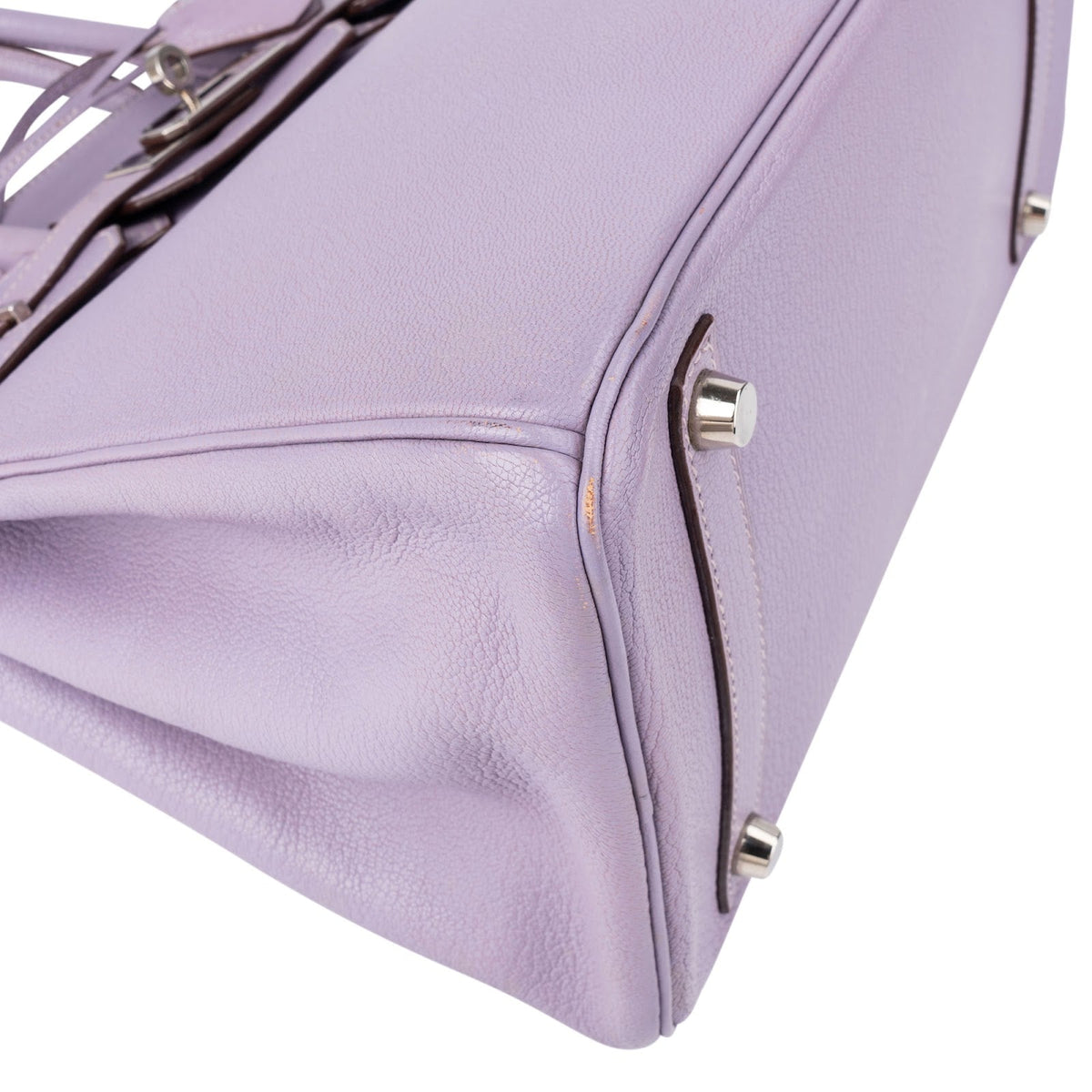 Bolso Birkin 30 de Hermès en piel de cabra Mysore color lila con herrajes de paladio