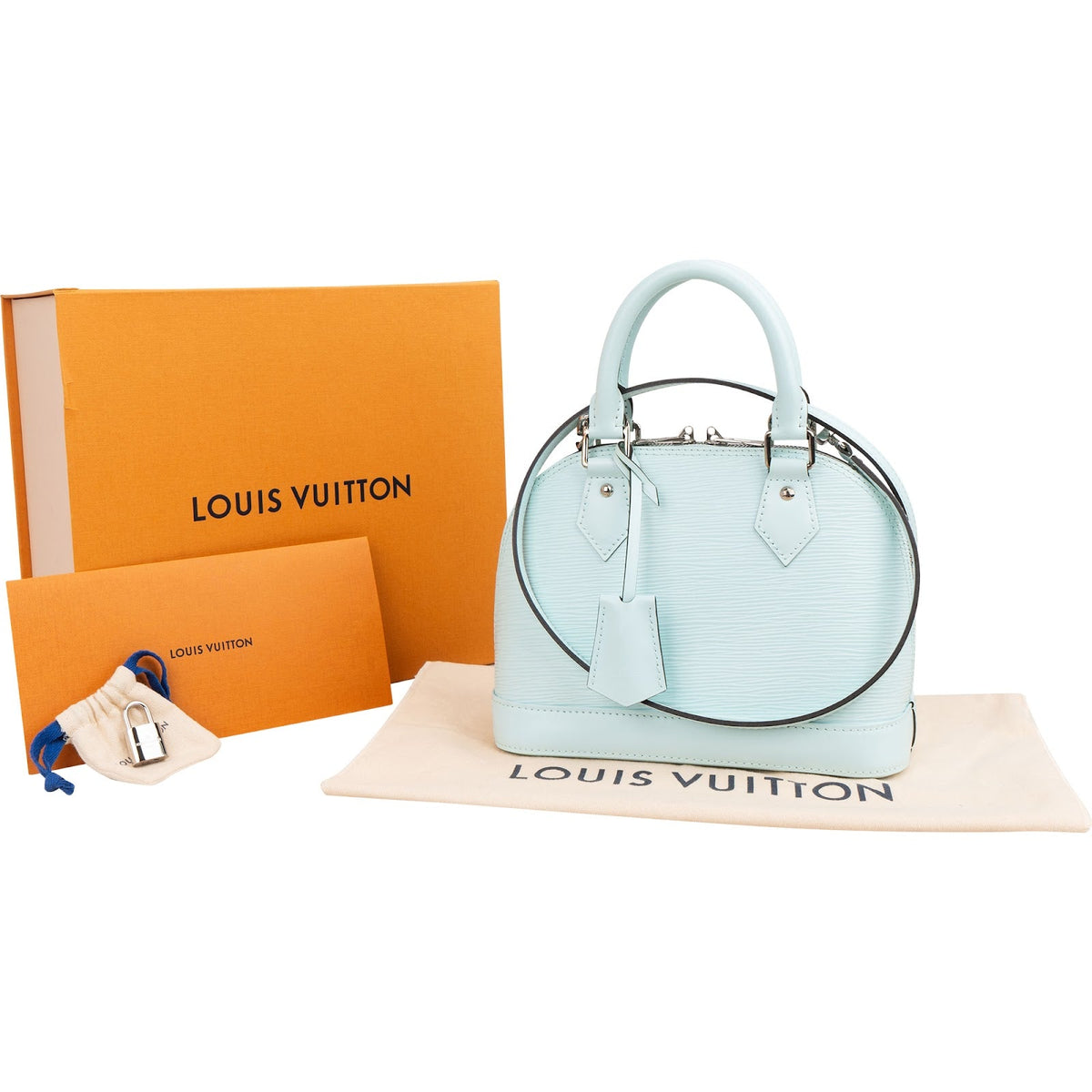 Louis Vuitton Hellblau Epi Leder Alma BB Handtasche, Bild 2 von 11