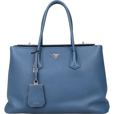 Prada Saffiano Leather Galleria Turnlock Double Handbag