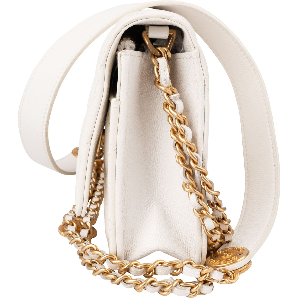 Borsa a tracolla Chanel Wallet On Chain in pelle Caviar trapuntata