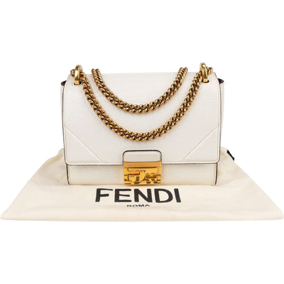 Fendi Blanco Patent Leather Kan U Flap Crossbody Bag