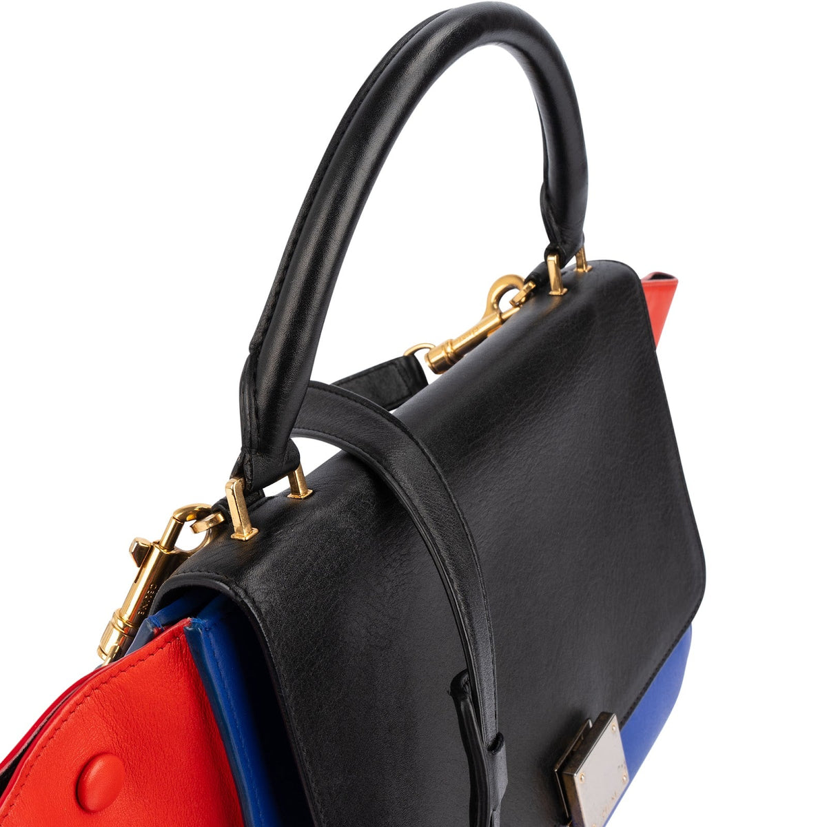 Sac à main trapèze Céline en cuir tricolore