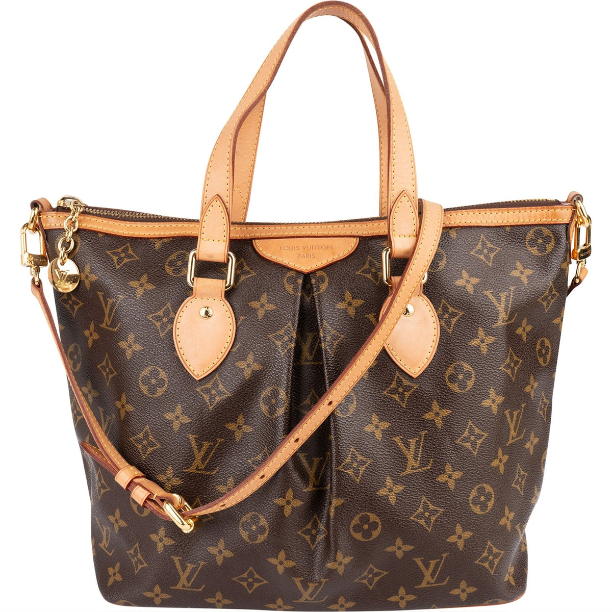 Louis Vuitton Monogram Canvas Palermo PM aus Monogram Canvas und Vachetta-Leder – Vorderansicht