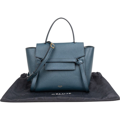 Celine Belt Bag in Petrol Grained Calfskin Leather