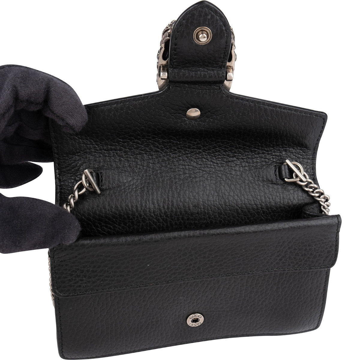 Gucci genarbtes Leder Dionysus Super Mini Umhängetasche, Bild 9 von 11