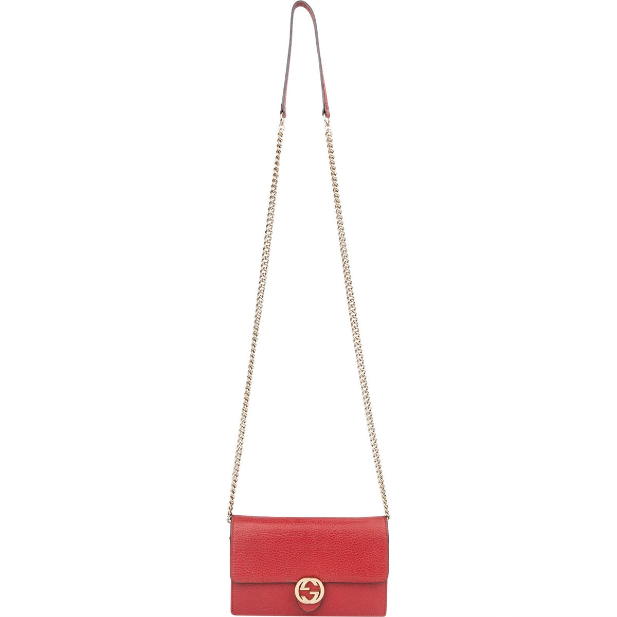 Gucci Interlocking GG Wallet On Chain aus genarbtem Leder – Ansicht 8