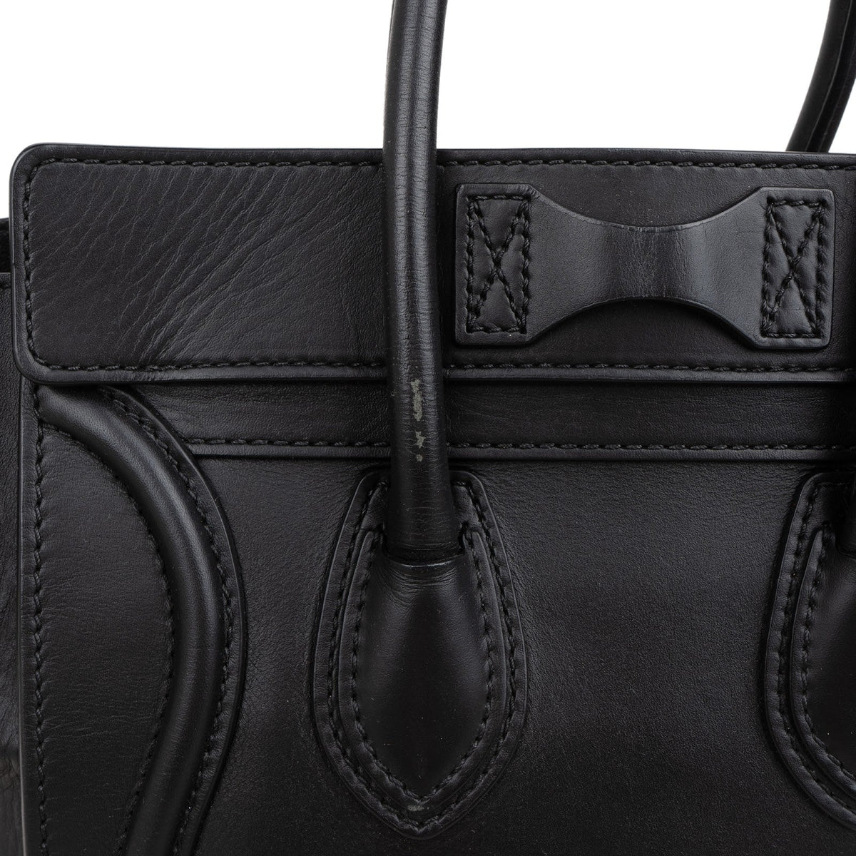 Céline Black Leather Luggage Handbag