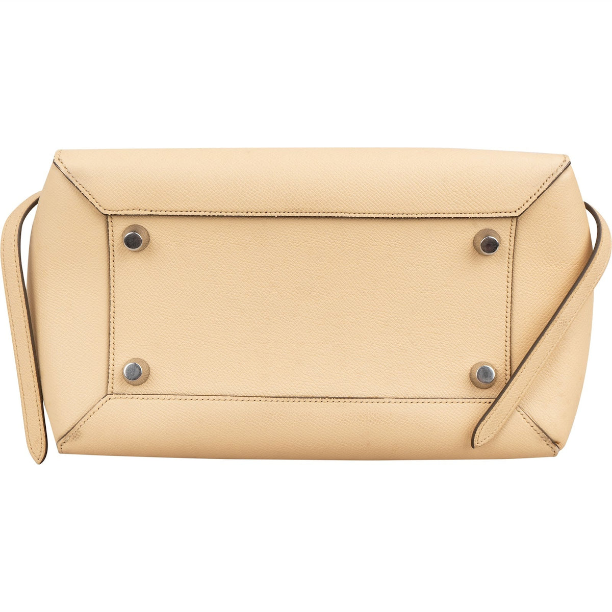 Borsa a mano Celine Belt in pelle di vitello martellata beige