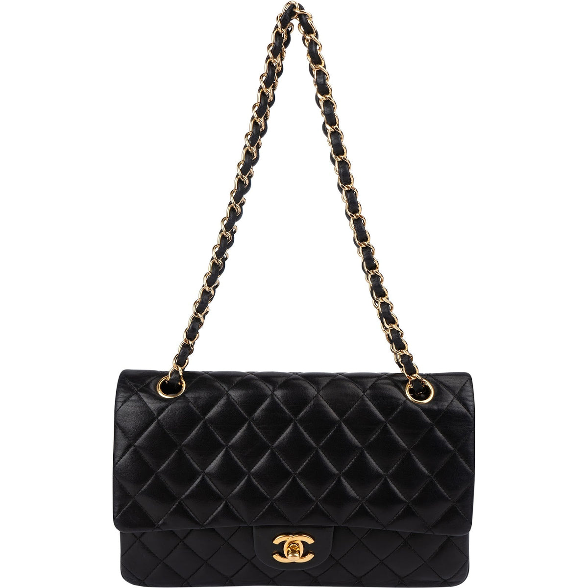 Chanel Medium Double Flap aus gestepptem Lammleder – Ansicht 10