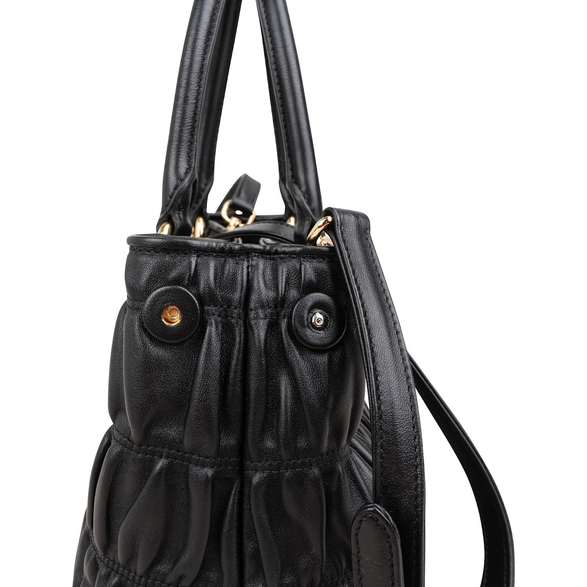 Petit sac à main cabas Prada Gaufre en cuir nappa matelassé
