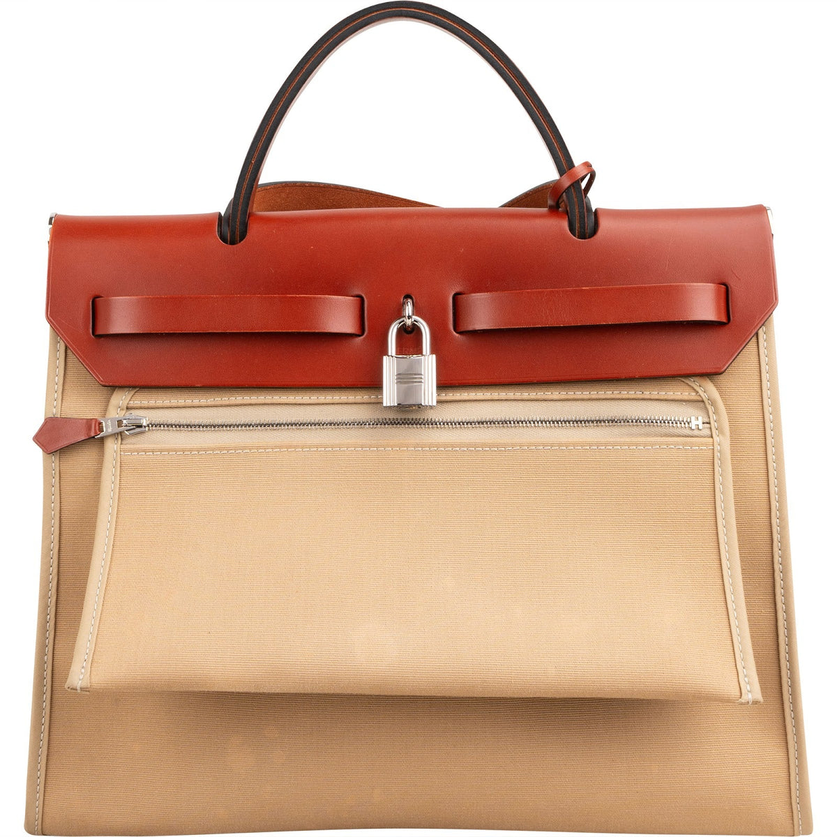 Borsa a mano con tracolla Hermès Classic Herbag 31 Zip in cotone