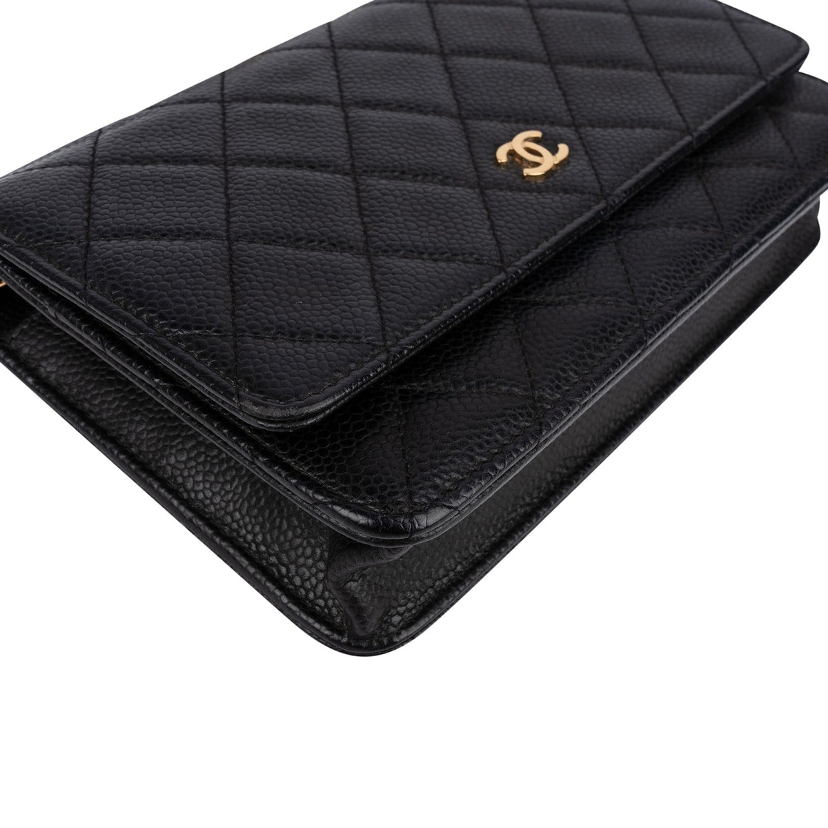 Chanel CC Wallet On Chain aus gestepptem Caviar-Leder – Ansicht 7