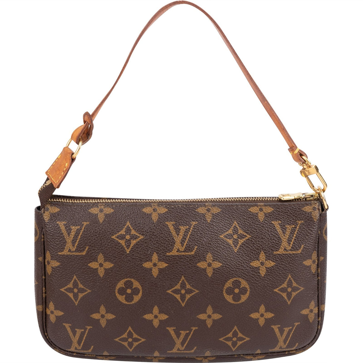 Louis Vuitton Monogram Canvas Pochette Accessoires aus Monogram Canvas und Vachetta-Leder – Vorderansicht