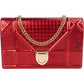 Christian Dior Metallic Perforated Diorama aus Leder – Vorderansicht