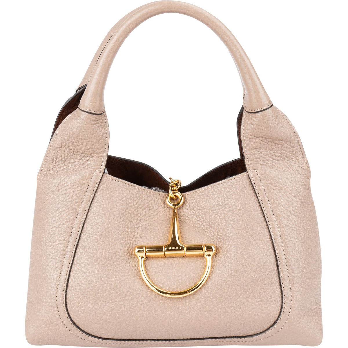Gucci Grained Horsebit 1955 Small Tote aus genarbtem Leder – Vorderansicht