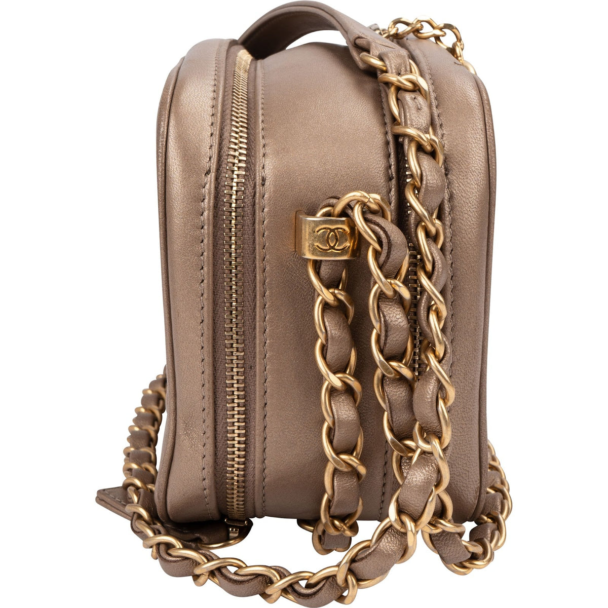 Chanel Quilted Leather Camera Case Boy Crossbody Bag