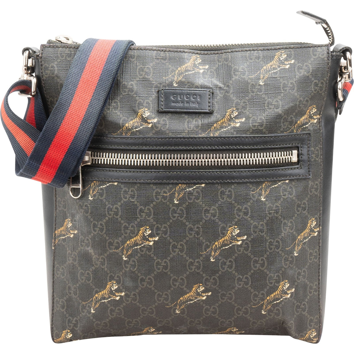 Bolso bandolera Gucci messenger con estampado de tigre en lona GG Supreme Monogram