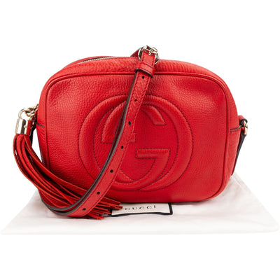 Gucci Pebbled Leather Soho GG Disco Crossbody Bag