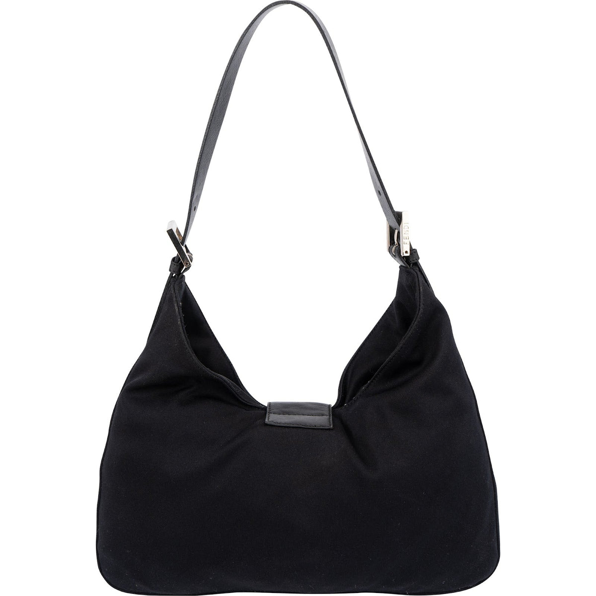 Fendi Schwarz Baumwolle Baguette Buckle Schultertasche, Bild 5 von 11