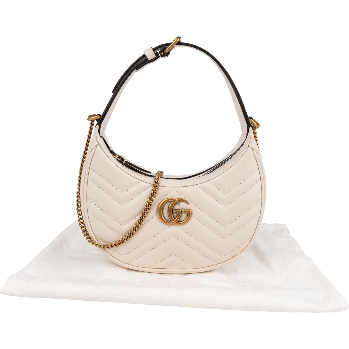 Gucci GG Marmont Half-Moon-Shaped Mini Schultertasche, Bild 2 von 12