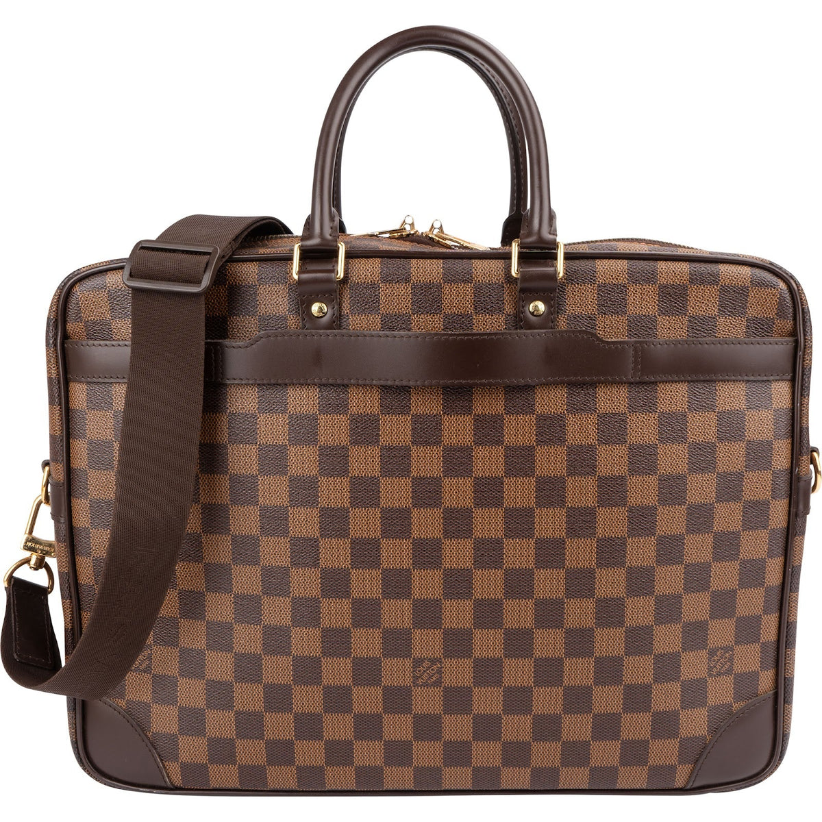 Sac à main Louis Vuitton Porte-Documents Voyage en toile Damier Ébène