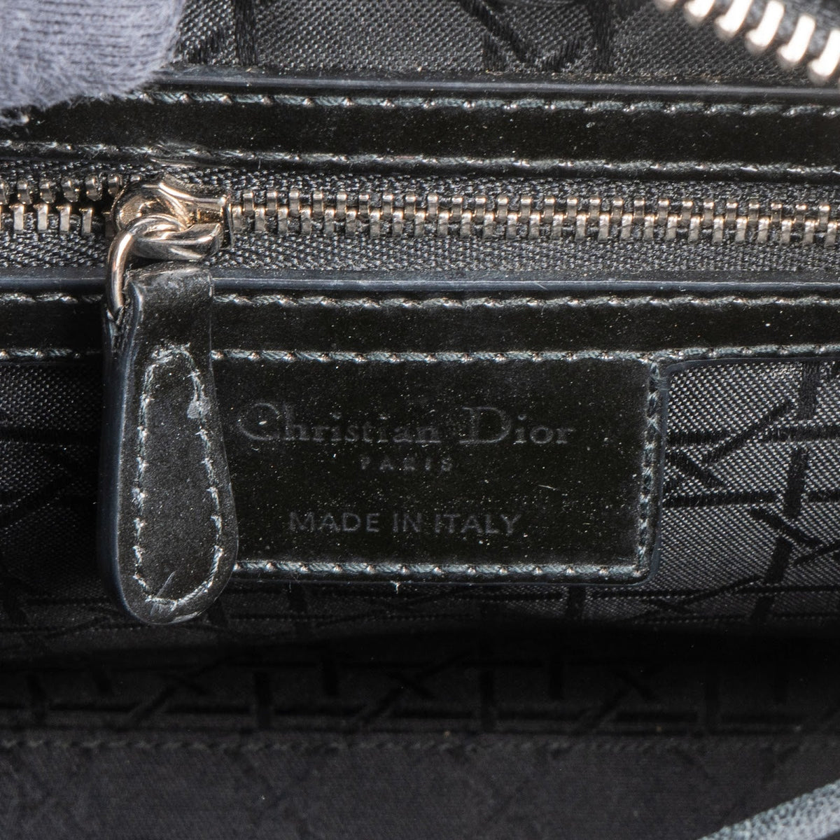 Cristian Dior Quilted Patent Cannage Lady Dior Handbag
