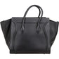 Céline Black Drummed Calfskin Phantom Handbag