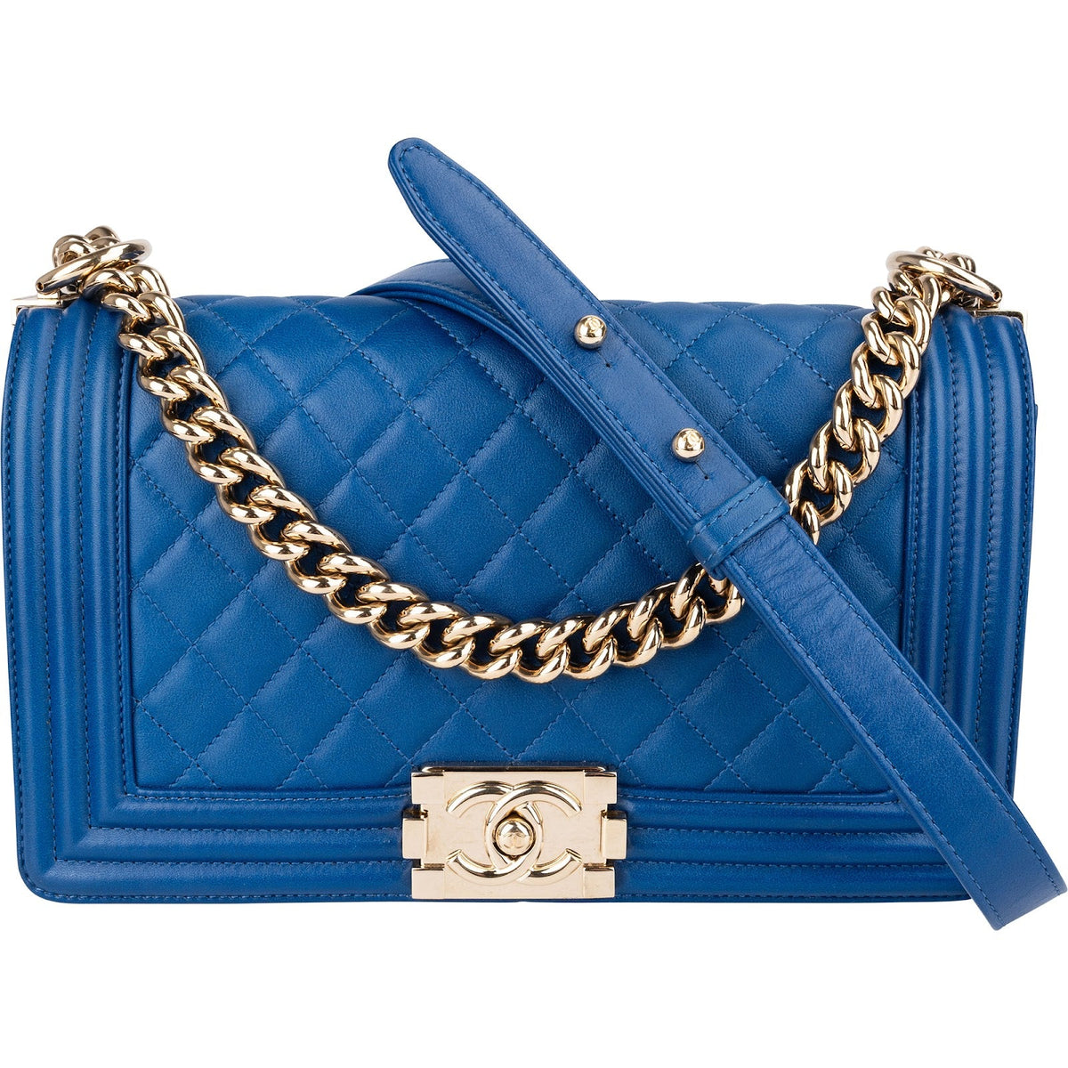 Chanel Boy Medium schoudertas van gewatteerd lamsleer met enkele flap