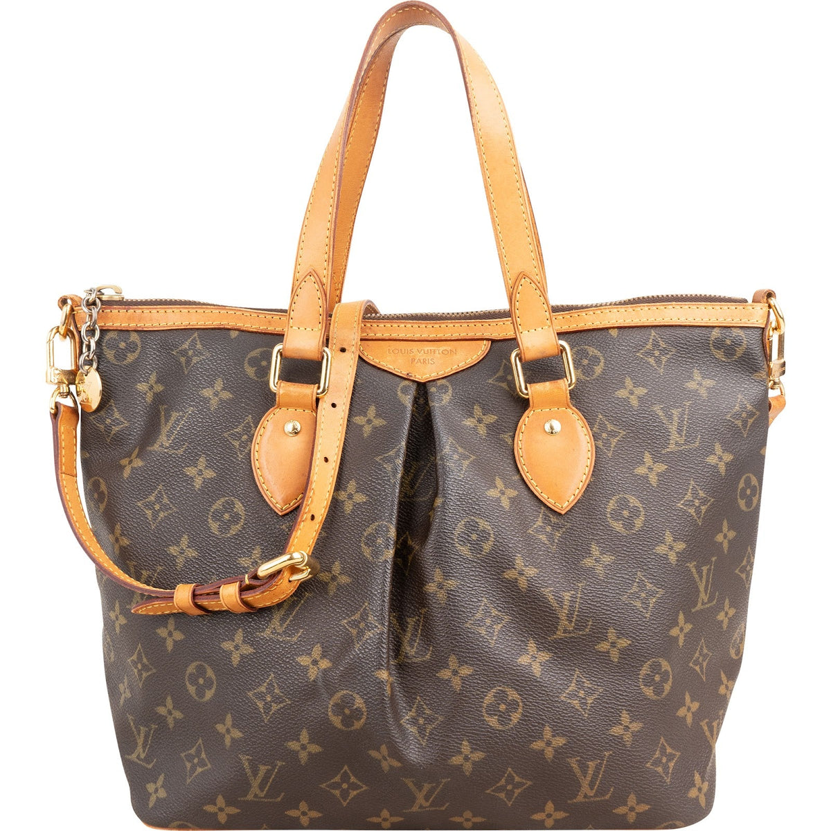 Louis Vuitton Monogram Canvas Palermo PM aus Canvas und Vachetta-Leder – Vorderansicht
