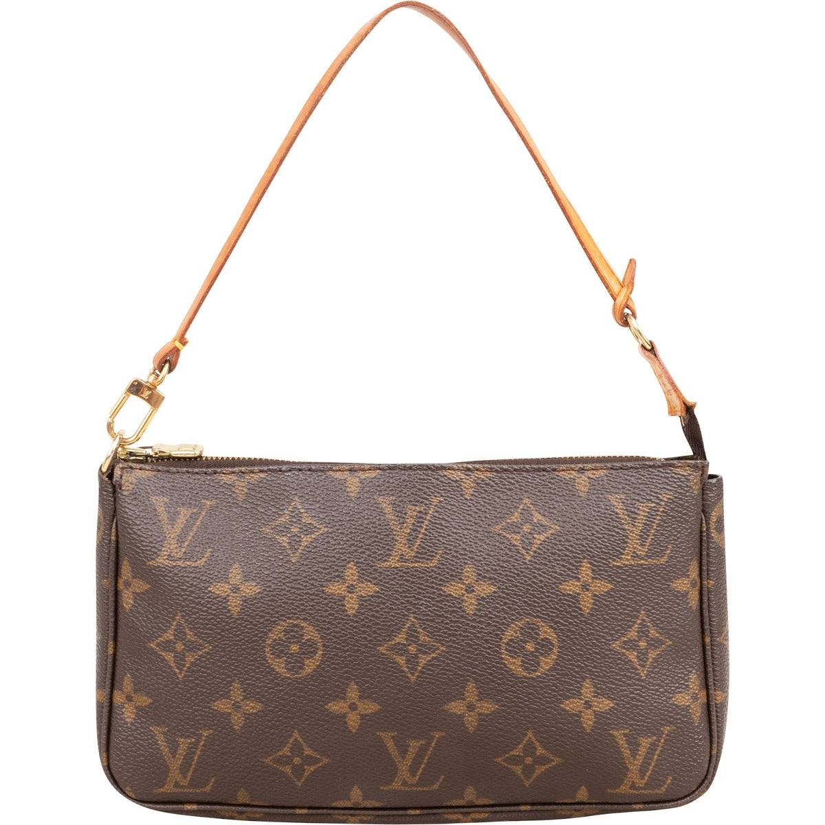 Louis Vuitton Monogram Canvas Pochette Accessoires aus Canvas und Vachetta-Leder – Vorderansicht