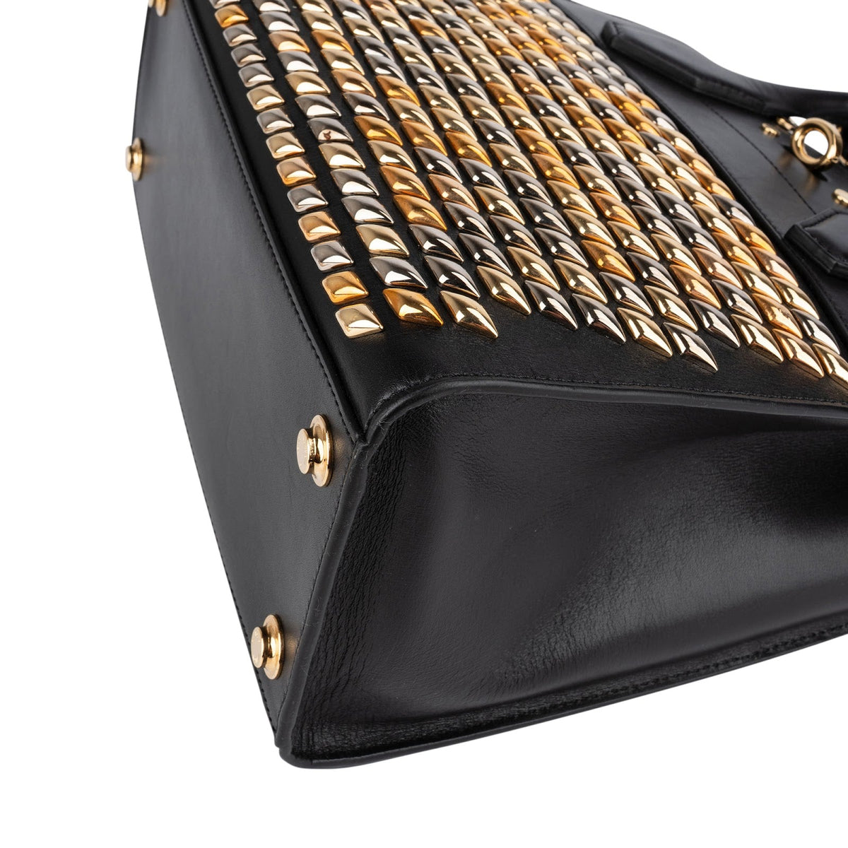 Louis Vuitton City Steamer PM mit Nieten aus schwarzem Leder – Ansicht 8
