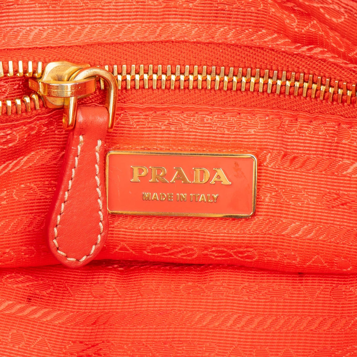 Prada Orange Nylon Puffer Shoulder Bag