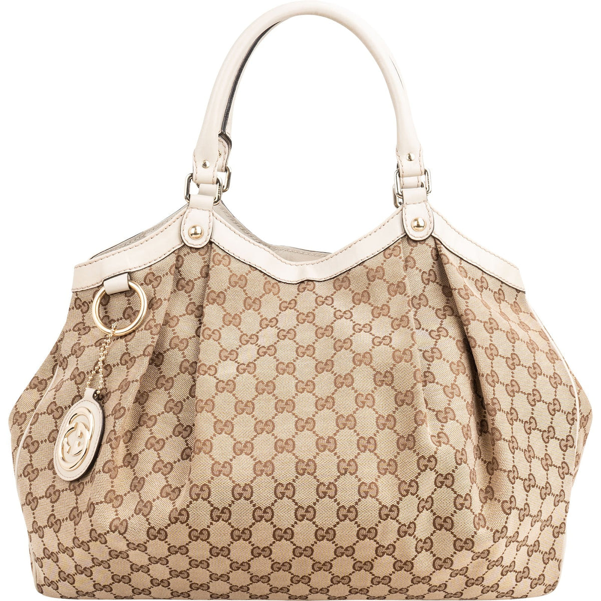 Gucci Monogram GG Canvas Large Sukey Hobo Tote aus Canvas und Leder – Vorderansicht