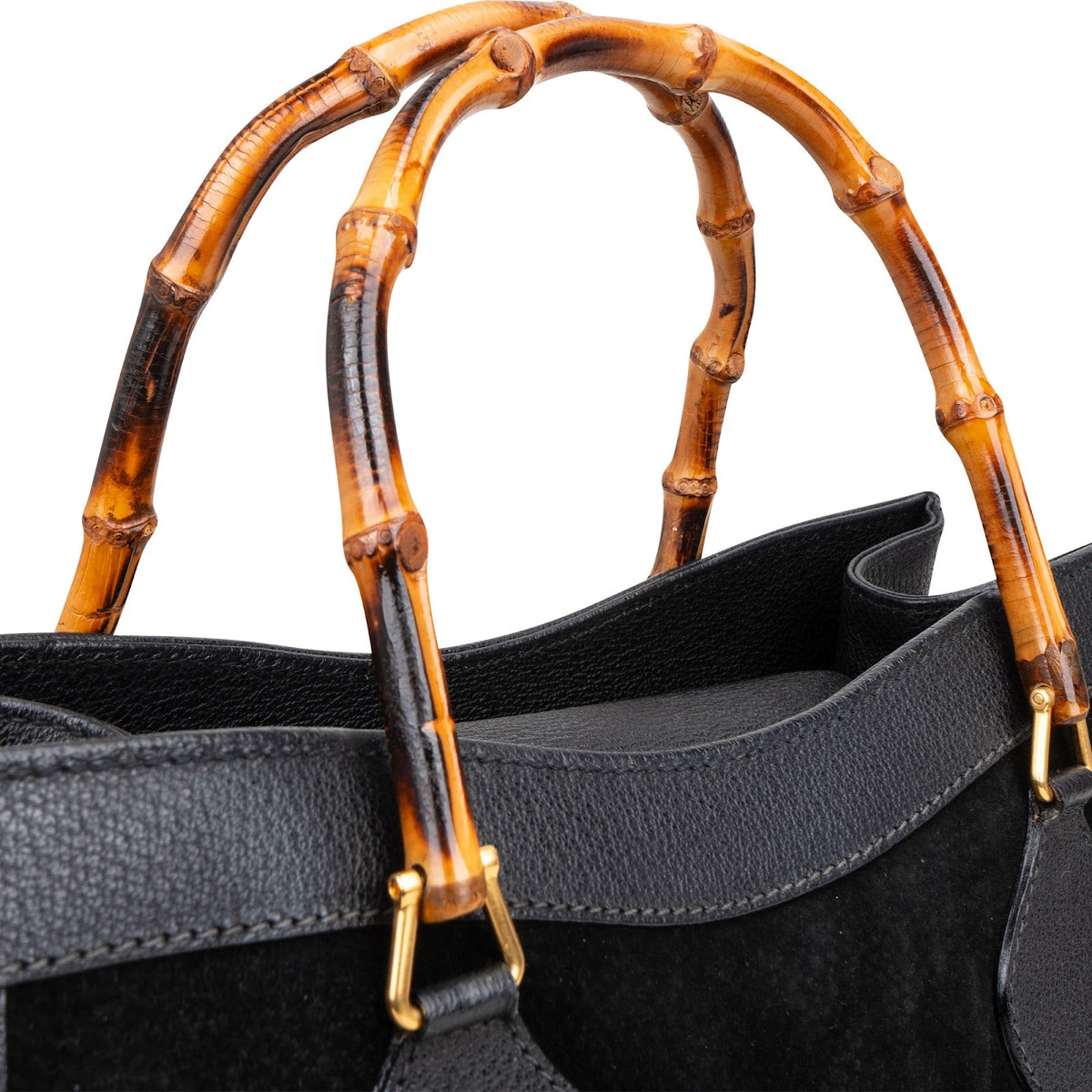 Borsa tote Gucci in camoscio con bambù